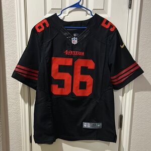 49ers NFL On Field San Francisco REUBEN FOSTER #56 Black & Red Jersey